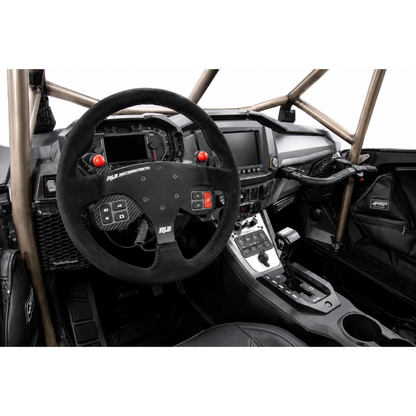 14" STEERING WHEEL - SUADE BLACK/RED
