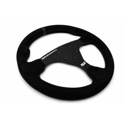 14" RACE STEERING WHEEL - SUADE BLACK/BLACK