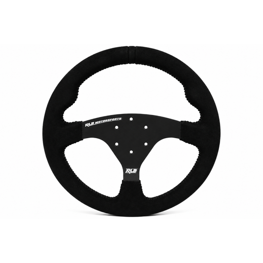 14" RACE STEERING WHEEL - SUADE BLACK/BLACK