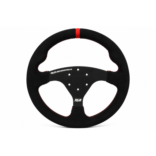 14" RACE STEERING WHEEL - SUADE BLACK/RED